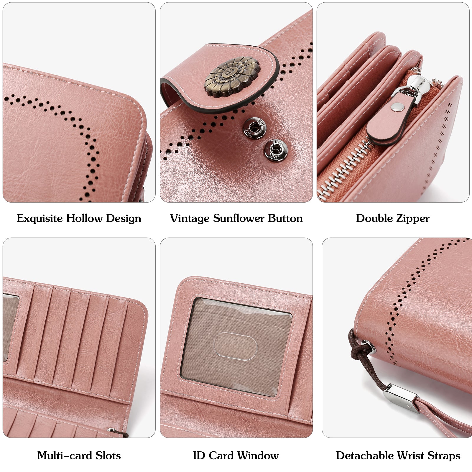 DANWEITESI Women's Designer Long Zipper Clutch Wallet