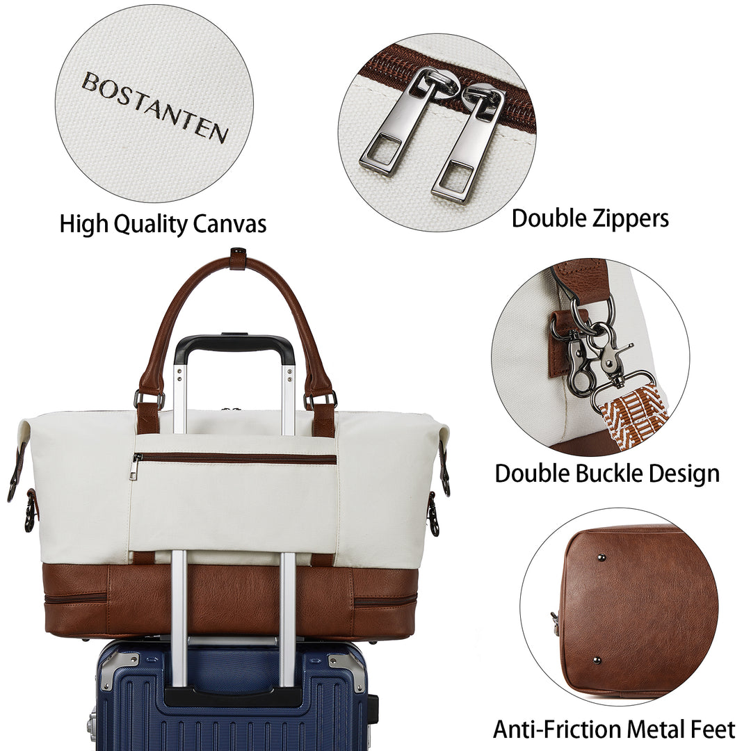 Zenobe Canvas Travel Duffel Bag Carry On - Ideal for Weekend Getaways