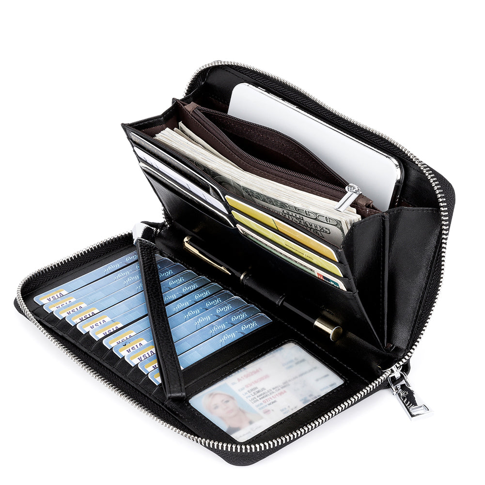 Large Leather Wallet Organizer in colors - Rossymina