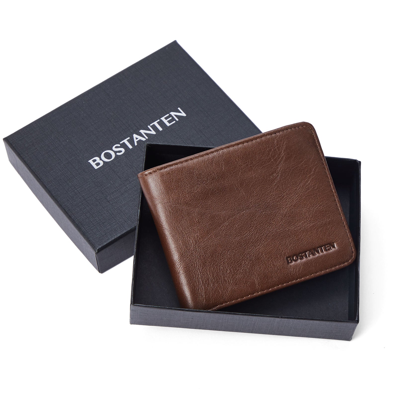 Top RFID Wallet Mens Slim Leather Italian Made Bostanten BOSTANTEN