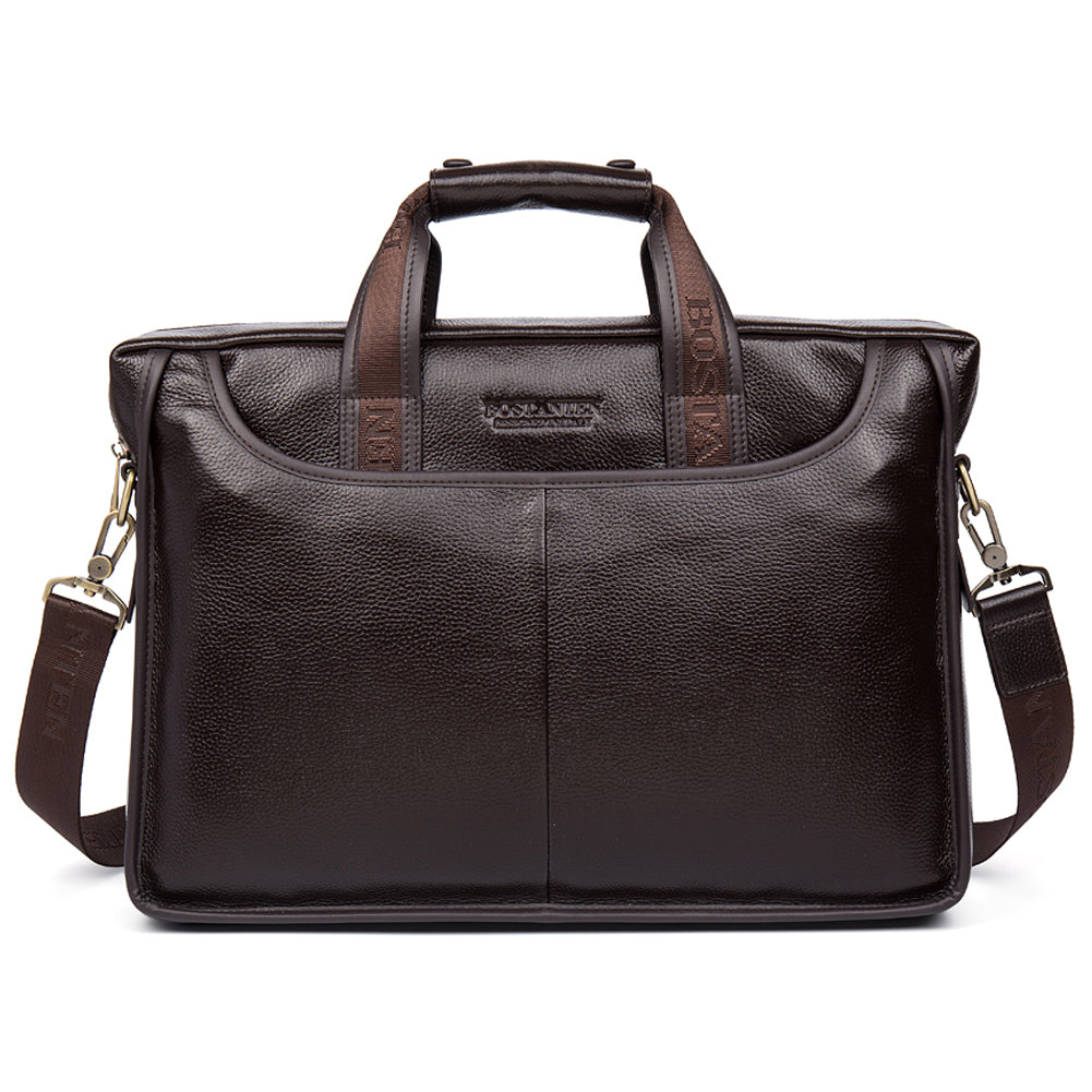 Classic Leather Briefcase Messenger Bags for Men 14 Laptop Bag