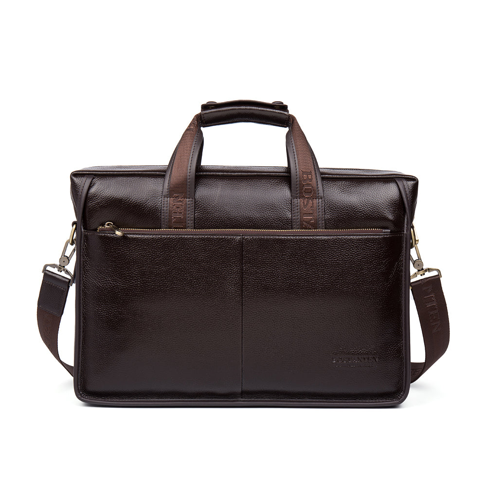 Classic Leather Briefcase for Men | 14' Laptop Bag | Bostanten